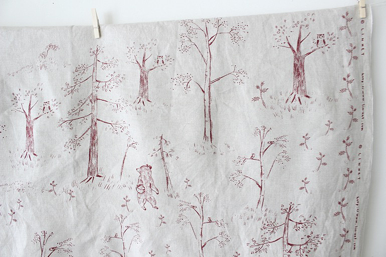 リネンプリント カムチャツカの森 <br />Flax×ルージュ・サン